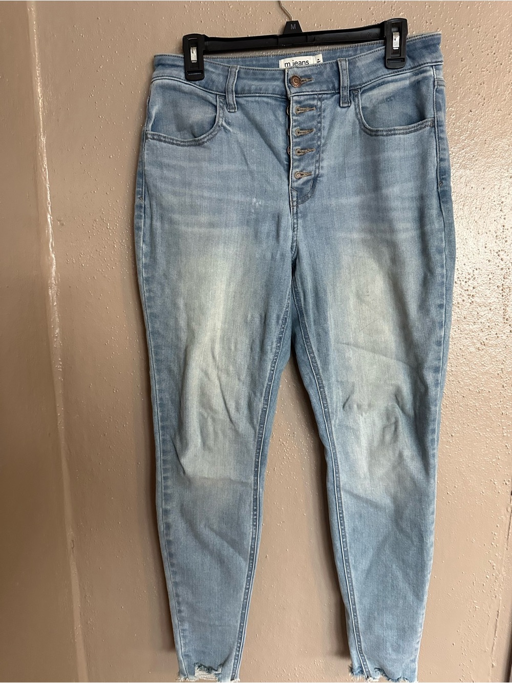 Maurices Light Blue Button-Fly Skinny Jeans